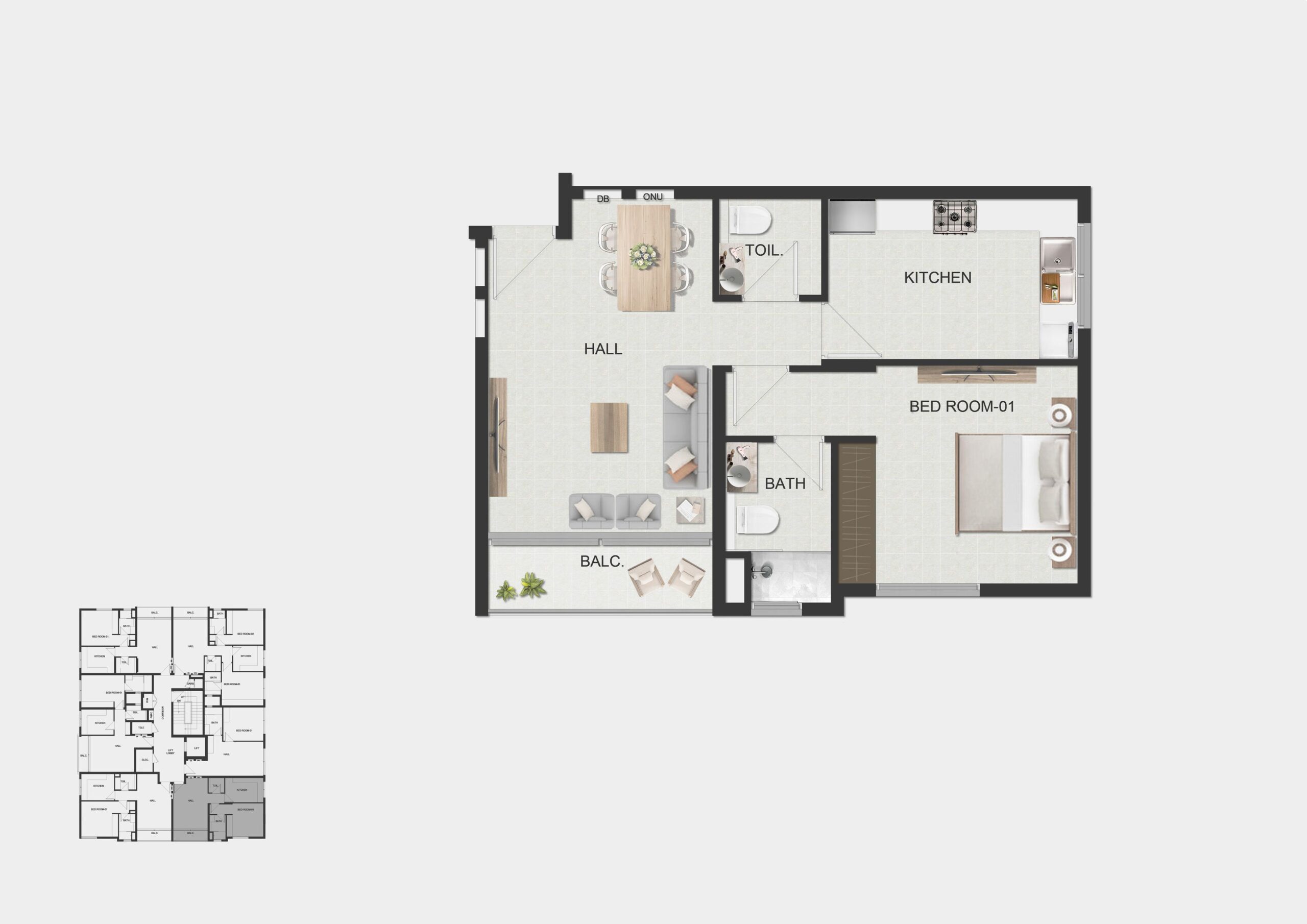 1 BHK floor plan