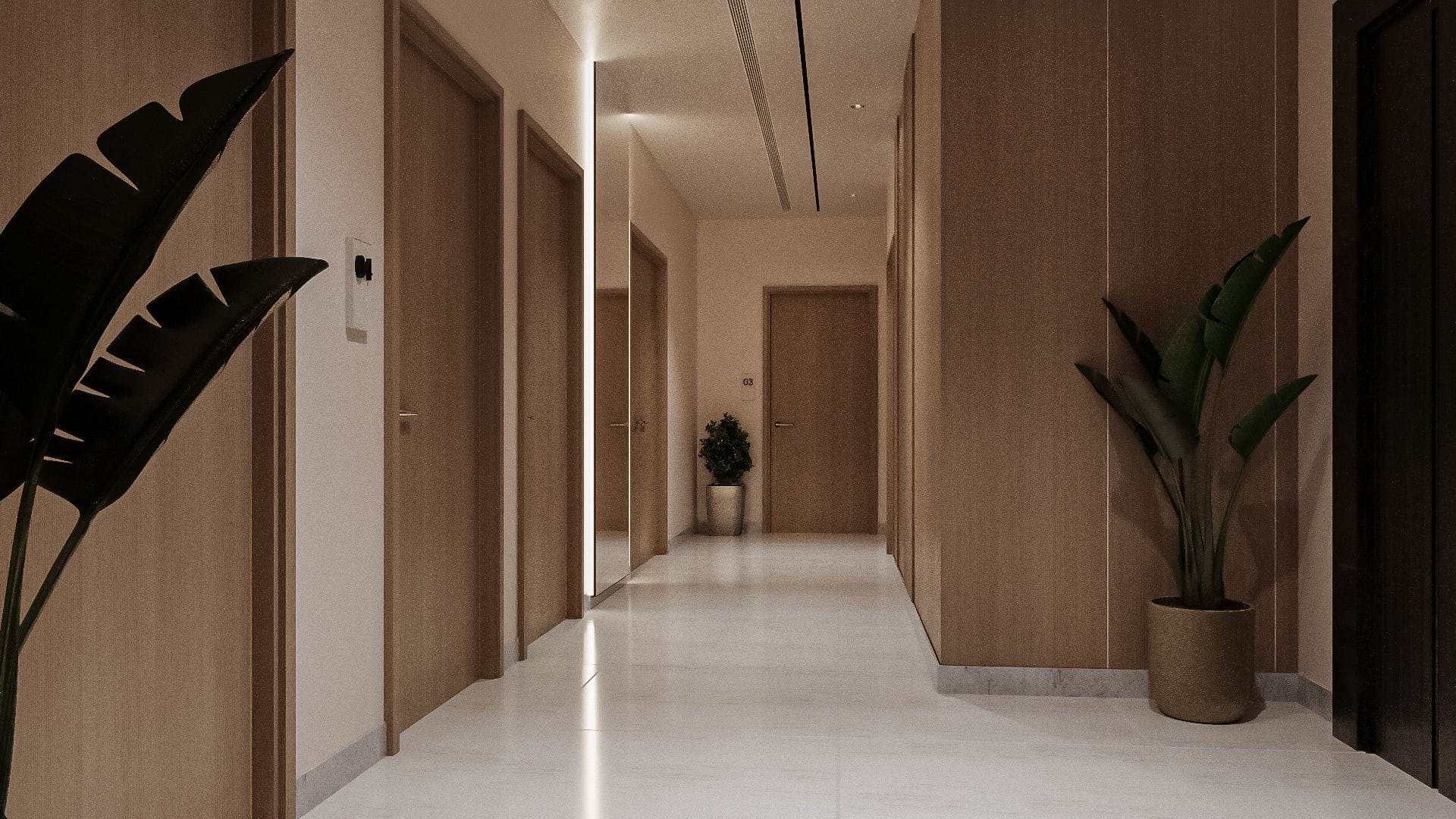 Corridor with ambient lighting